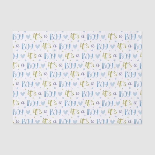 It's a Boy Baby Shower Tissue Paper (Front)
