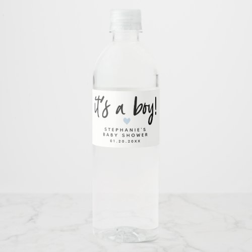 Its A Boy Baby Shower Water Bottle Label