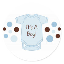 It's A Boy Baby Stickers Envelope Seals