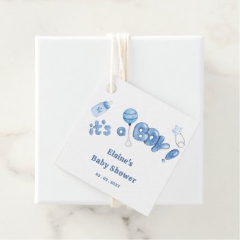 Its A Boy Baby Things Blue Boy Baby Shower Favor Tags by Invitationboutique at Zazzle