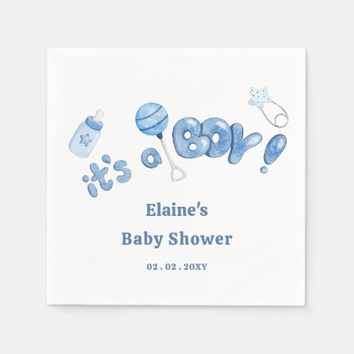 Its a Boy Baby Things Blue Boy Baby Shower Napkins