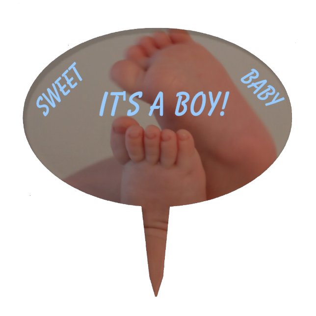 It's a Boy Baby Toes Cake Topper (Front)