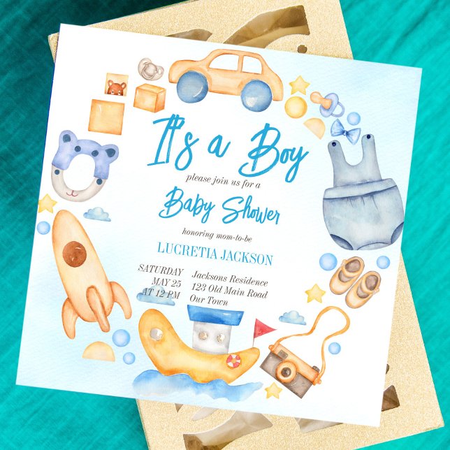 It's a boy baby toys clothes wreath baby shower (Creator Uploaded)