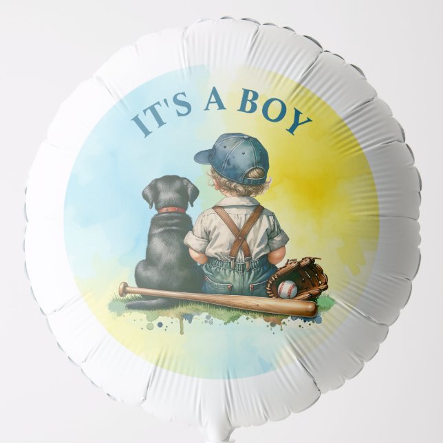 It's a Boy | Baseball Themed Baby Shower Balloon (Front)