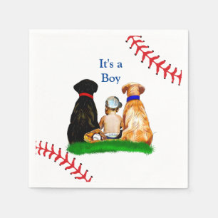 It's a Boy, Baseball Themed Baby Shower Napkins