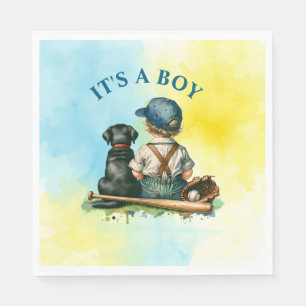 It's a Boy   Baseball Themed Baby Shower Napkins
