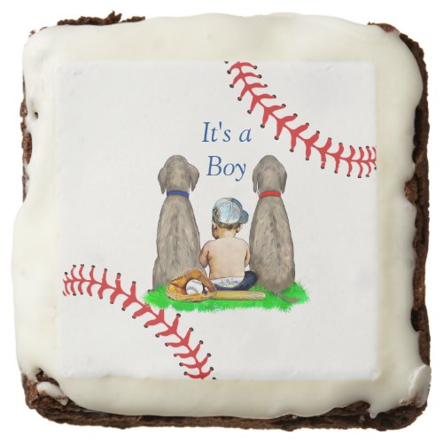Its a Boy Baseball Themed Boys Baby Shower Brownie