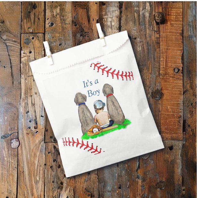It's a Boy, Baseball Themed Boy's Baby Shower Favor Bag (Creator Uploaded)