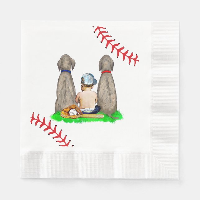 It's a Boy, Baseball Themed Boy's Baby Shower Napkins (Front)