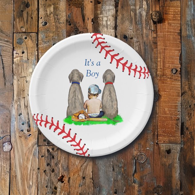 It's a Boy, Baseball Themed Boy's Baby Shower Paper Plates (Creator Uploaded)