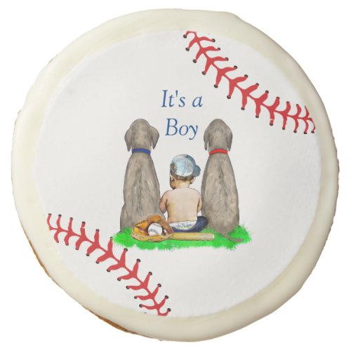 Its a Boy Baseball Themed Boys Baby Shower Sugar Cookie