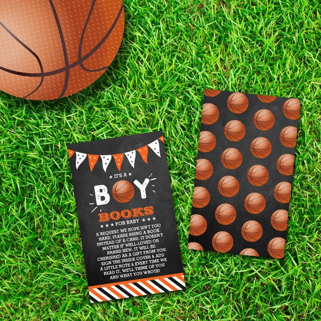 It's A Boy! Basketball Baby Shower Book Request Enclosure Card (Creator Uploaded)