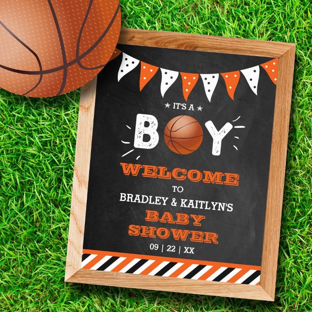 It's A Boy! Basketball Themed Baby Shower Welcome Poster (Creator Uploaded)