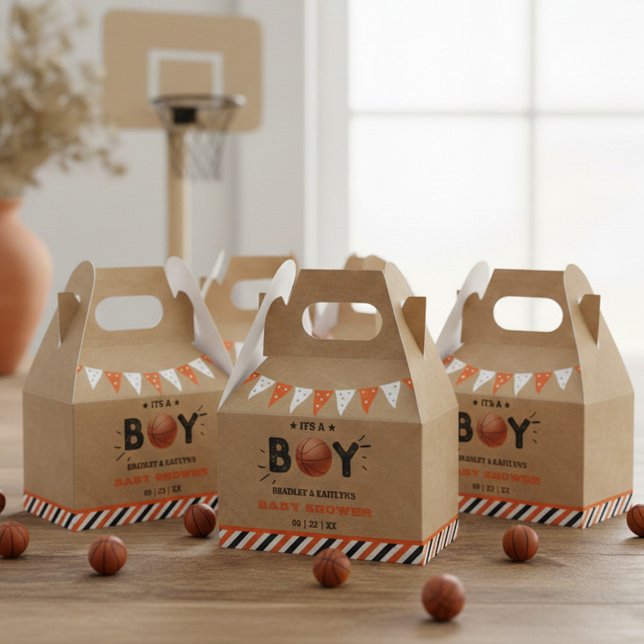 It's A Boy! Basketball Themed Co-ed Baby Shower Favor Boxes (Creator Uploaded)