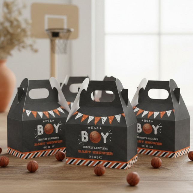 It's A Boy! Basketball Themed Co-ed Baby Shower Favor Boxes (Creator Uploaded)