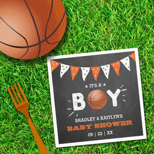 It's A Boy! Basketball Themed Co-ed Baby Shower Napkins (Creator Uploaded)