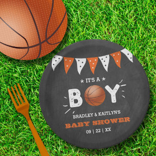 It's A Boy! Basketball Themed Co-ed Baby Shower Paper Plates