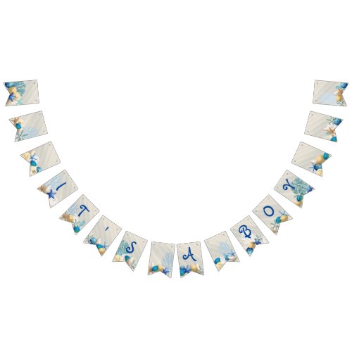 Its a Boy Beach Themed Boys Baby Shower Bunting Flags