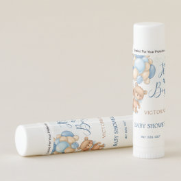 It's a Boy Bear Balloons Baby Shower Lip Balm