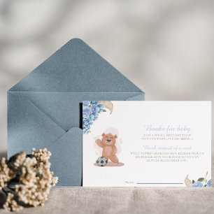 It's a boy bear Books for baby blue baby shower Invitation