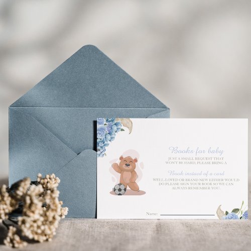 Its a boy bear  Books for baby blue baby shower Invitation