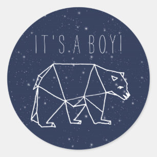 It's a Boy - Bear Constellations Classic Round Sticker