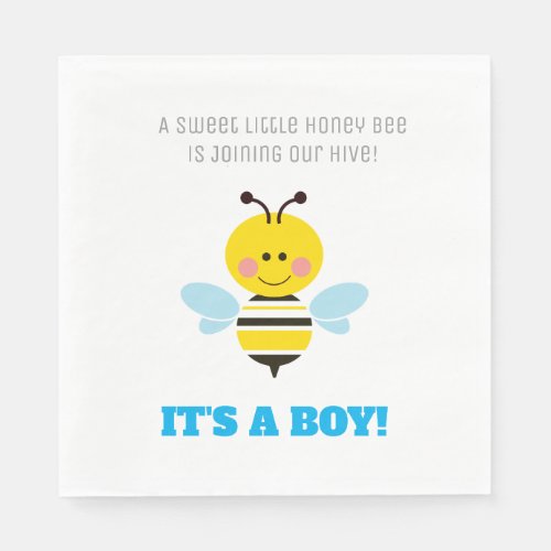 Its a Boy Bee Cartoon Gender Reveal Paper Napkins