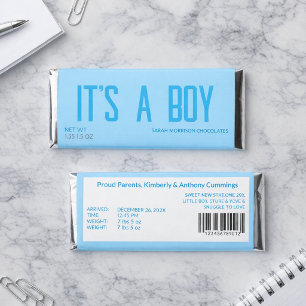 It's A Boy Birth Announcement Hershey Bar Favors