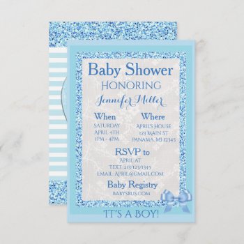 "it's A Boy" Blue Adorable Baby Shower Invitation by Everything_Grandma at Zazzle