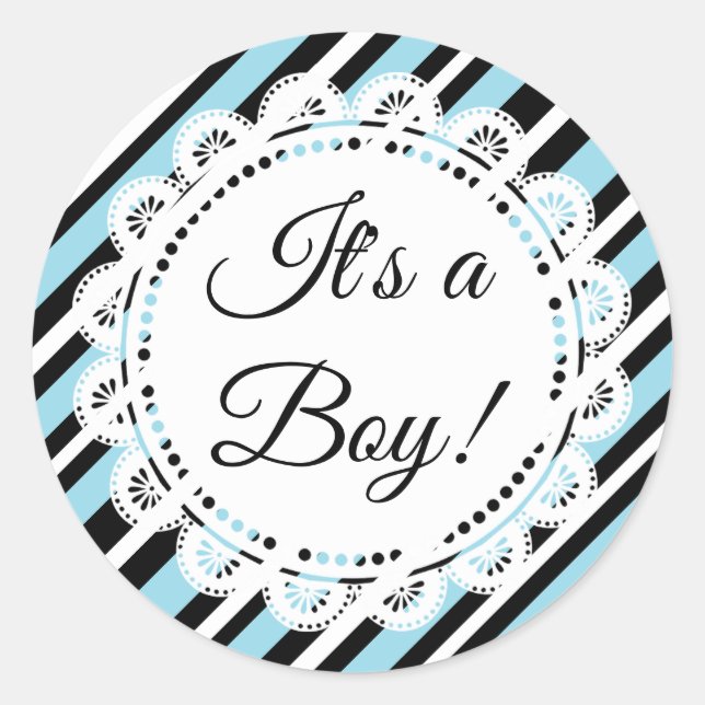 It's a Boy Blue and Black Stickers (Front)