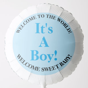 It's A Boy Blue Announcement Baby Balloons