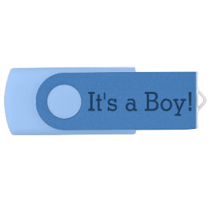 IT'S A BOY BLUE BABY ANNOUNCEMENT FLASH DRIVE