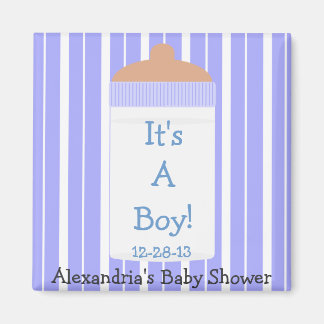 It's A Boy Blue Baby Bottle Baby Shower Favor Magnet