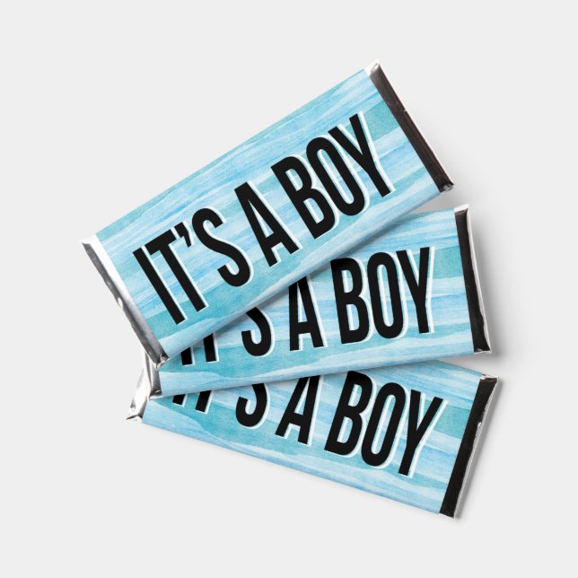It's A Boy Blue Baby Boy Hershey Bar Favors (Front)