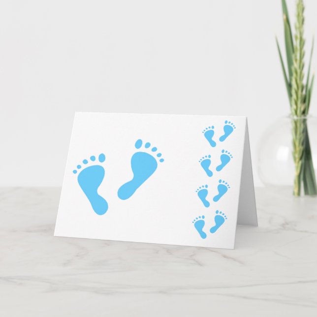It's a Boy - Blue Baby Feet Announcement (Front)