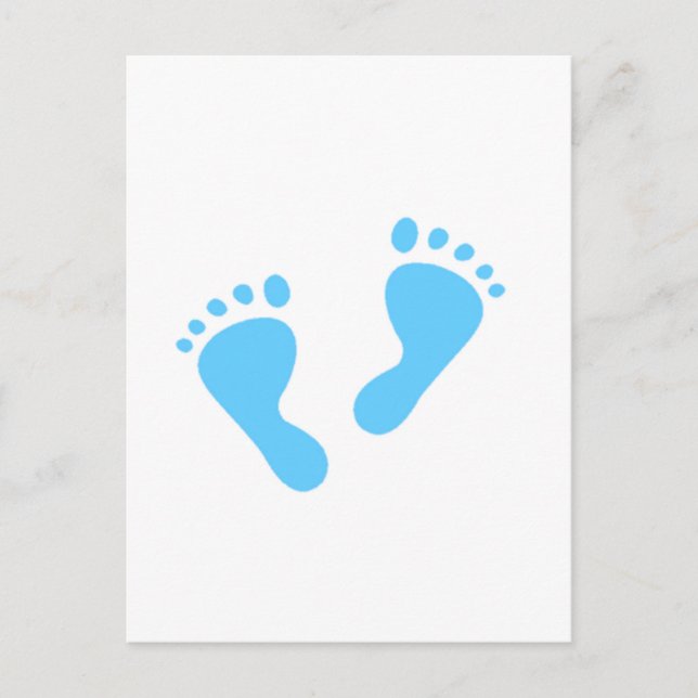 It's a Boy - Blue Baby Feet Announcement Postcard (Front)