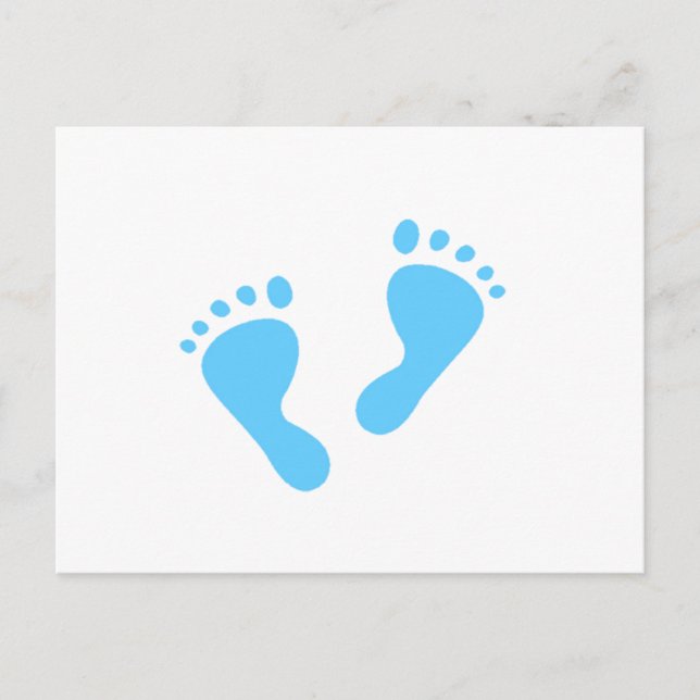 It's a Boy - Blue Baby Feet Announcement Postcard (Front)