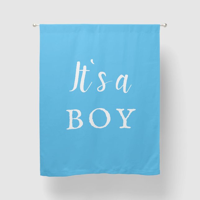 It's a Boy Blue Baby Reveal Shower Backdrop Blackout Curtains (Front)