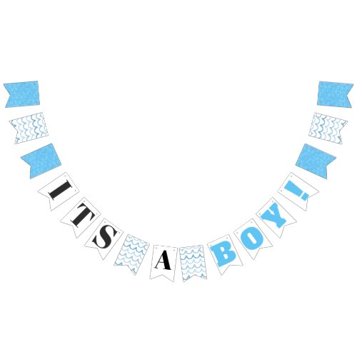 Its a Boy Blue Baby Shower Bunting Flags