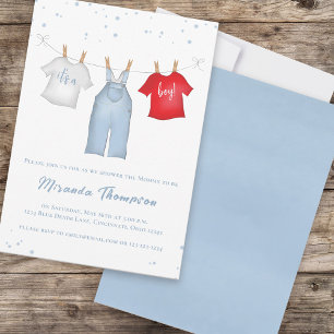 Its A Boy Blue Baby Shower Clothesline Template