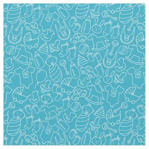 It's a Boy Blue Baby Shower Fabric