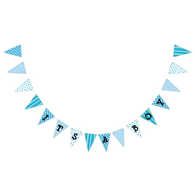Its a Boy, Blue Baby Shower Flag Banner (All)