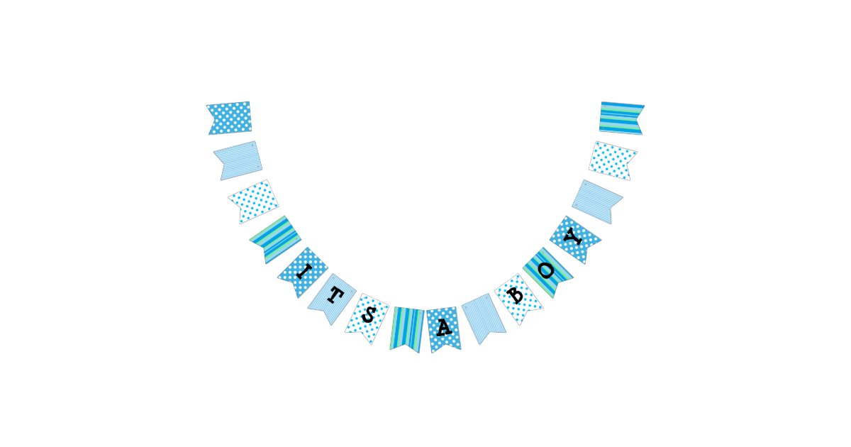 Its A Boy Blue Baby Shower Flag Banner Zazzle Com