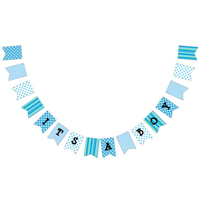 Its a Boy, Blue Baby Shower Flag Banner (All)