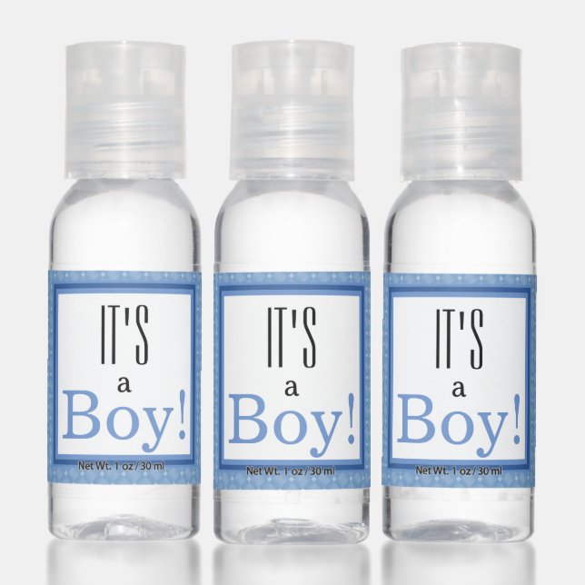 It's a Boy! Blue Baby Shower Gender Reveal Hand Sanitizer (Set)