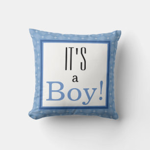 It's a Boy! Blue Baby Shower Keepsake Pillow