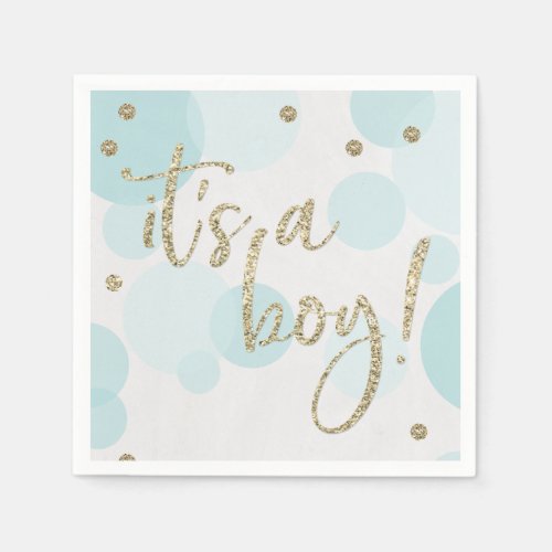 Its a Boy Blue Baby Shower Paper Napkin