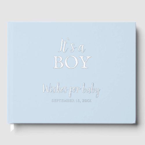 Its a Boy Blue Baby Shower Silver Foil Foil Guest Book