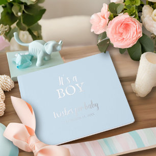 It's a Boy Blue Baby Shower Silver Foil Foil Guest Book