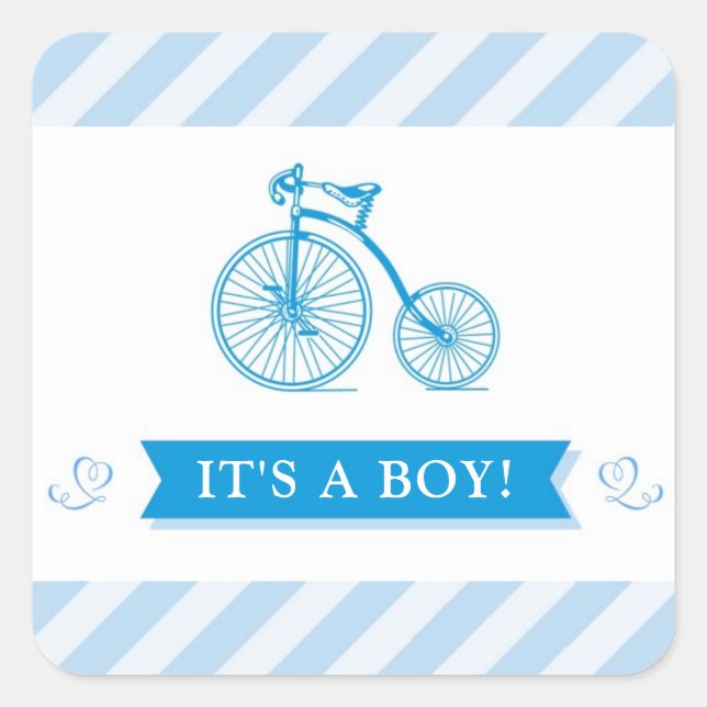 It's a Boy Blue Baby Shower Stickers (Front)